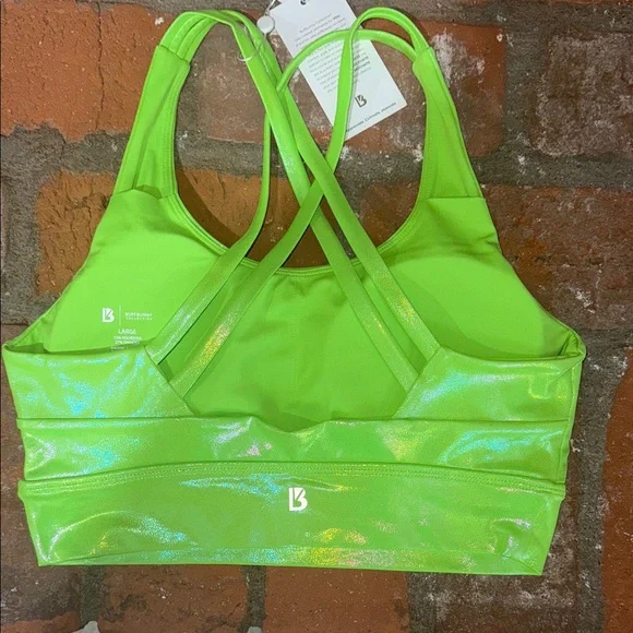 BuffBunny Neon Green Sports Bra - Picture 2 of 2